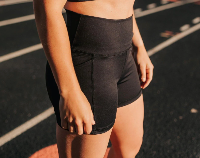 Black High Waisted Rio Shorts (3.75 in inseam)